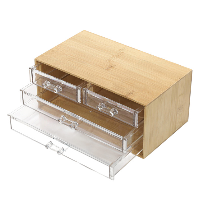 Organizator cosmetic cu patru sertare transparente