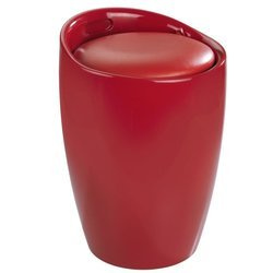 Pufa CANDY LIGHT RED - coș de rufe, 2 în 1, WENKO, roșu