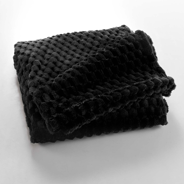 Pătură din flanel 125 x 150 cm FROSTY, negru