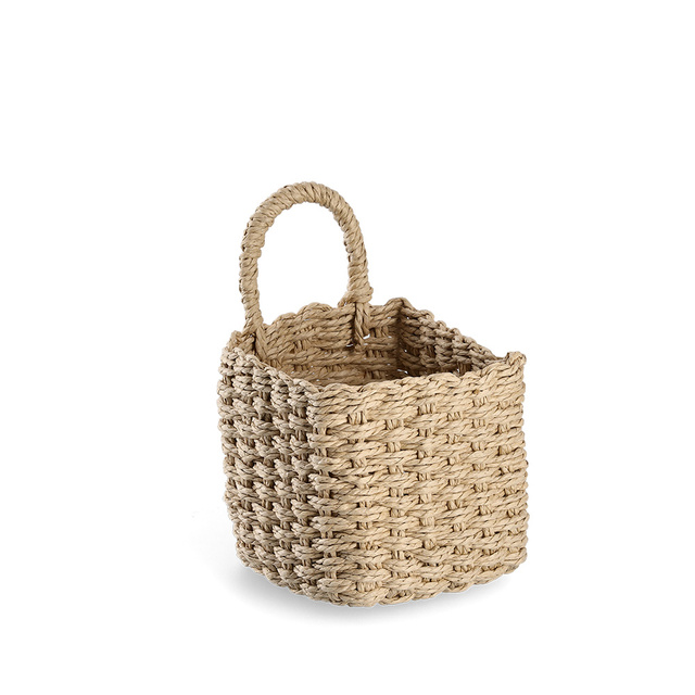 Set 2 cosuri depozitare cu maner, hartie impletita