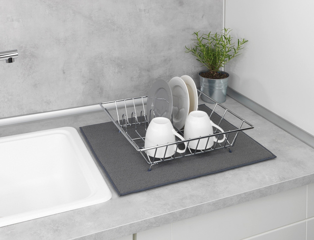 Covor de uscare MIKO, 47 x 40 cm, gri, WENKO