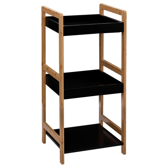 Etajera de baie Natureo, 3 polite din bambus si MDF, 80 cm