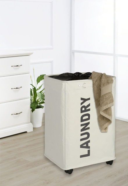 Coș de rufe QUADRO - recipient de 79 l, WENKO, bej