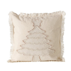 Pernă din bumbac cu brad și ciucuri SOFTLY, 50 x 50 cm