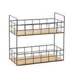 NEILA tavă cu două etaje din metal și bambus, 25 cm