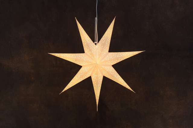 Stea de hârtie cu model perforat, 75 cm, cu 7 brațe