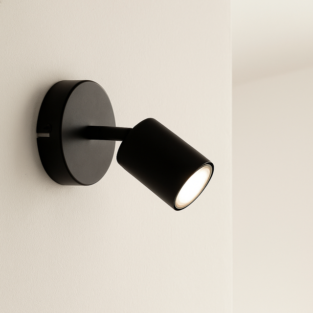 Aplica metalică clasică reglabilă VICO, Ø 10 cm, neagră