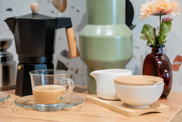 Serviciu de cafea din sticla transparenta, 190 ml