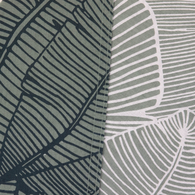 Set lenjerie de pat din bumbac Leaves, reversibila, 220 x 240 cm