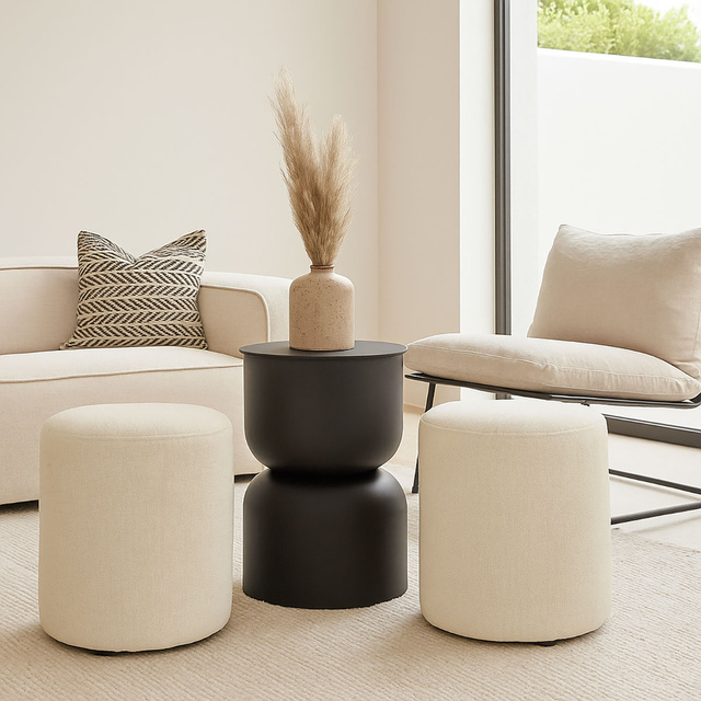 Masa coloană DISA, mată, Ø 31 cm, neagră