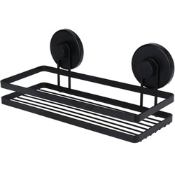 Coș de baie cu ventuze negru, 25 x 10 x 8,7 cm