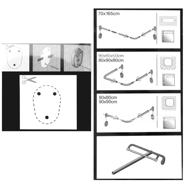 Bara de duș colțară 20 mm, Wenko, neagră