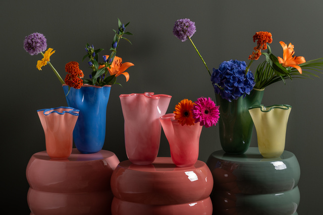 Vază din sticlă RUFFLES, 22 cm