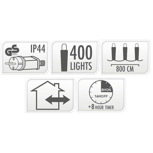 Lămpi de brad LED cu efect de apă curgătoare, 400 buc.