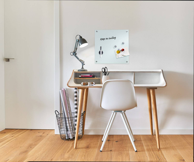 Tablă magnetică din sticlă MEMO + 3 magneți, 40x40 cm, ZELLER, gri închis