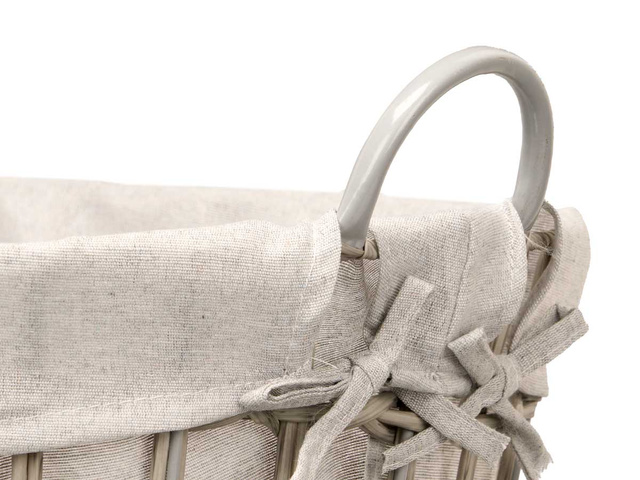 Coș de rufe țesut cu mânere, 44 x 43 x 50 cm