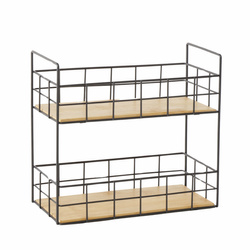 NEILA tavă cu două etaje din metal și bambus, 25 cm