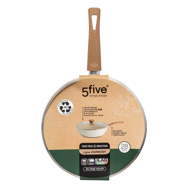 Tigaie cu capac aluminiu forjat Harmony 28 cm