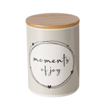 Recipient din ceramică pentru alimente, capac etanș din bambus