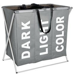 Containere pentru rufe TRIO GREY - până la 130 de litri, WENKO, gri