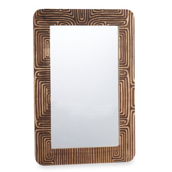 Oglindă de perete în ramă de lemn de mango LINES&CURVES, 60 x 90 cm