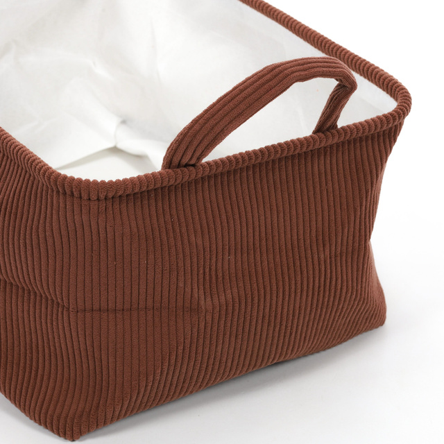 Coș de depozitare cu mânere, din poliester, 35 x 25 x 20 cm