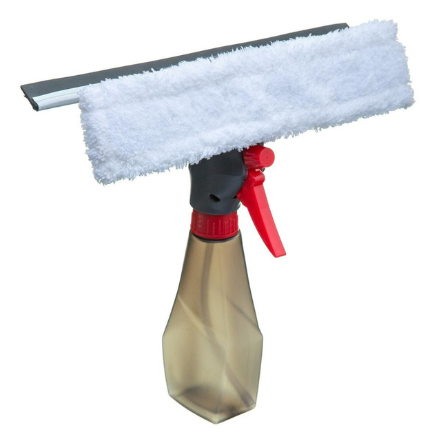 Kit de curățare geamuri: spray + racletă cu o cârpă, set