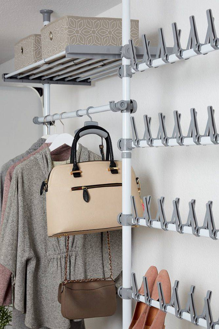 Șină de garderobă, șină de îmbrăcăminte HERKULES 2 bucăți, 75-120 cm, WENKO