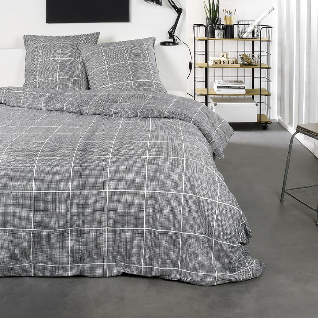 Lenjerie de pat din bumbac Winter, reversibila, 220 x 240 cm