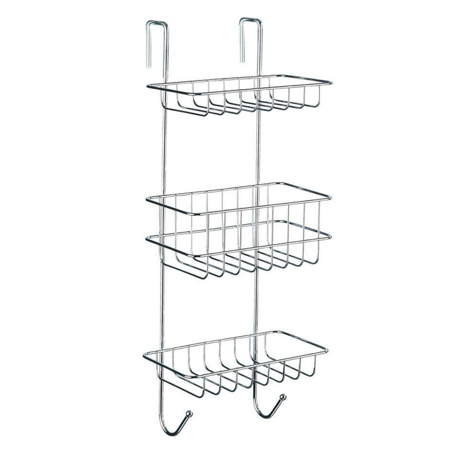 Raft pentru duș cu 3 niveluri - raft pentru duș cu 3 coșuri REVIGO, WENKO, argintiu