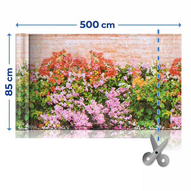 Husa pentru balcon cu flori, 5 m x 85 cm