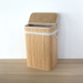Coș de rufe din bambus cu capac, 80 l