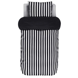Lenjerie din satin de bumbac cu dungi negre clasice, 140 x 220 cm, Marc O'Polo