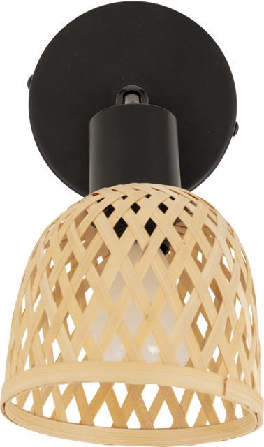 Aplice de perete LIO cu abajur din bambus împletit, Ø 10 cm