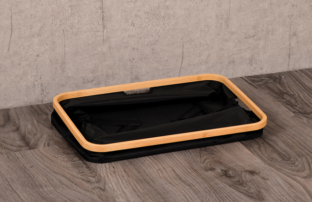 Cos textil cu rama din bambus, 54 x 26 cm