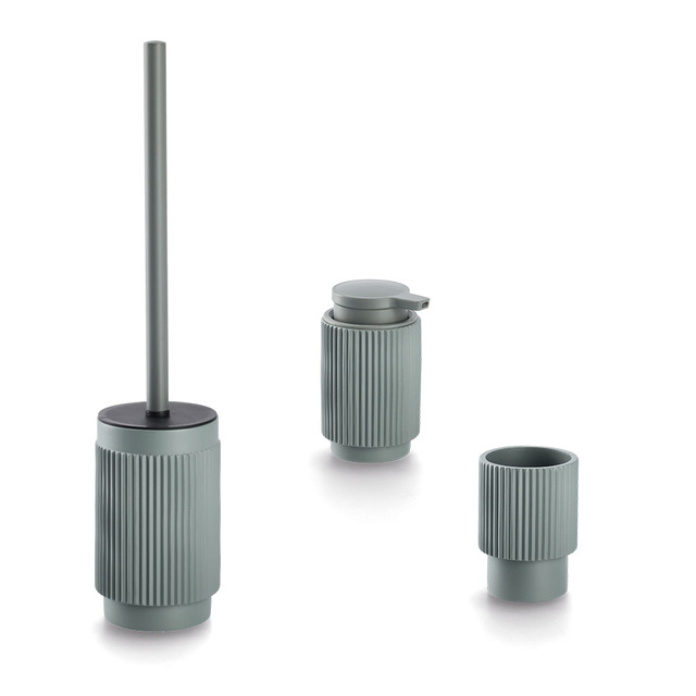 Pahar pentru periute din polirasina cu striatii STRIPES, Ø 8 cm