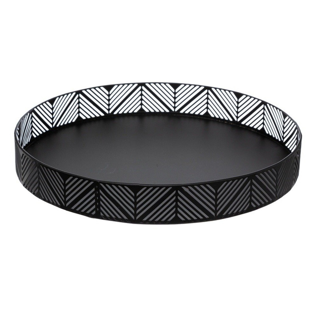 Tava decorativa stil Boho, diametru 30 cm, neagra