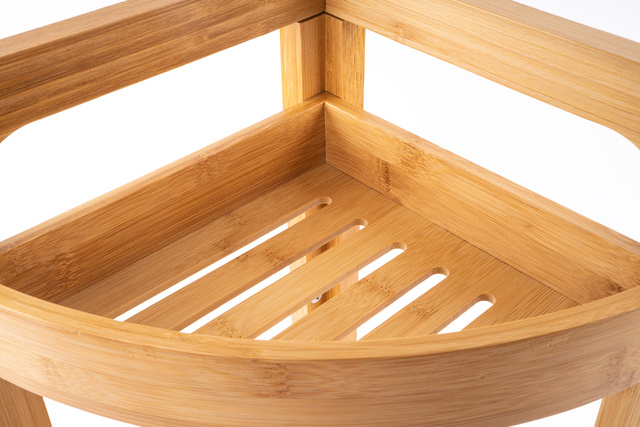 Organizator pentru baie 5five Simple Smart, 3 suporturi, 61 x 23 x 23 cm, Lemn de bambus, Maro