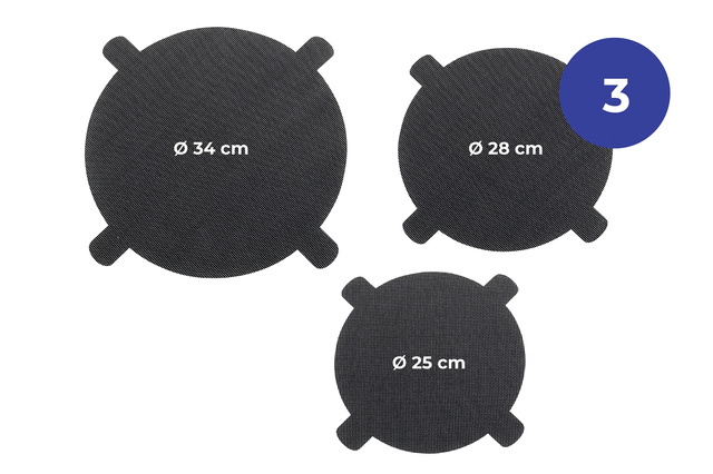 Set 3 suporturi de protectie pentru tigai