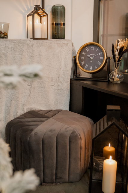 Puf catifelat, 30 cm