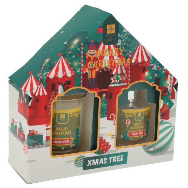 Set de parfum ulei 40 ml + lumânare, brad.