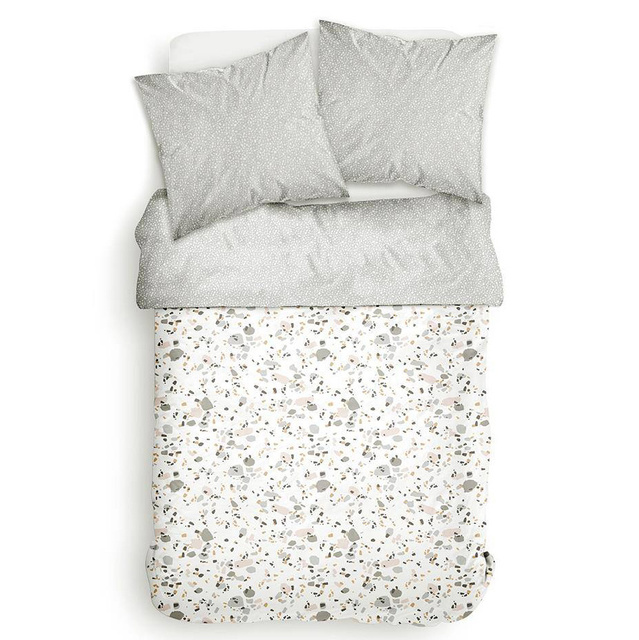 Lenjerie de pat din bumbac Marble, reversibila, 220 x 240 cm