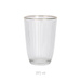 Pahar striat cu margine aurie, 395 ml