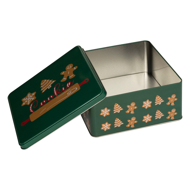 Containere metalice pentru biscuiți, 3 bucăți, verde