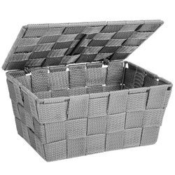 Organizer cu capac ADRIA, recipient pentru baie, WENKO, gri