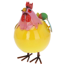 Figurină colorată de cocoș din metal, 21 x 25 x 28 cm