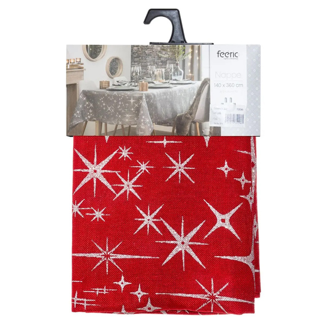 Fata de masa de Craciun cu stele, 140 x 360 cm