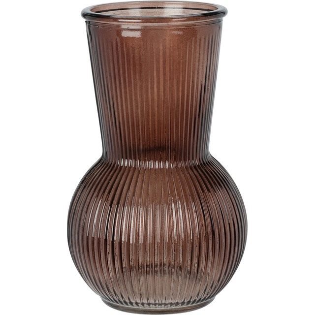 Vază din sticlă striată, 20 cm