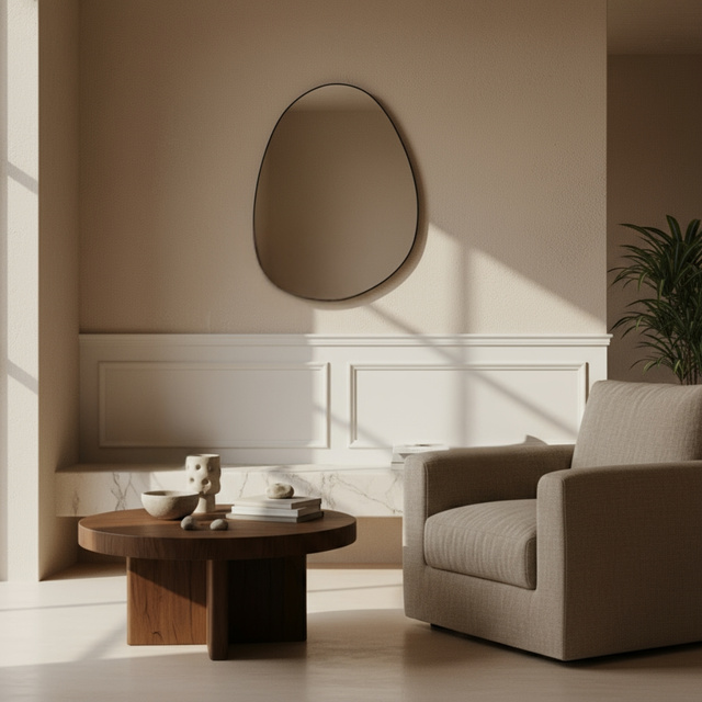 Oglindă decorativă suspendată ASYM, 75 x 55 cm