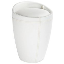 Pufă CANDY cu spațiu de depozitare - coș de rufe, 2 în 1, WENKO, alb